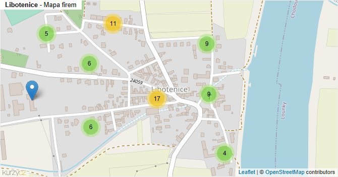 Libotenice - mapa firem