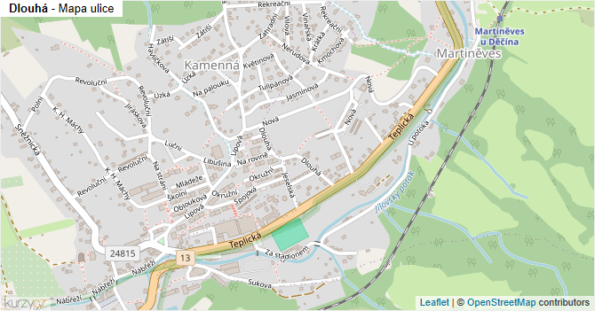 Dlouhá - mapa ulice