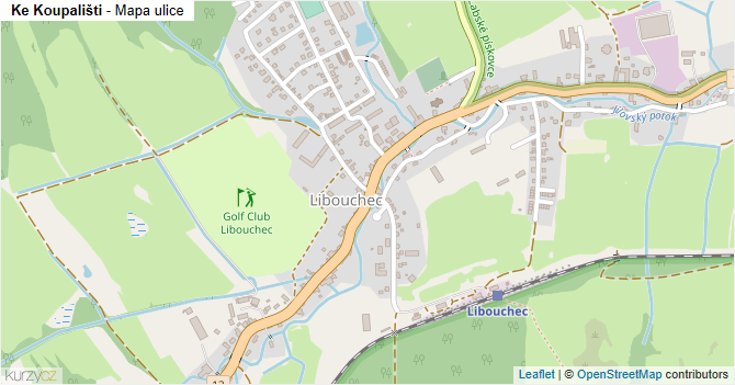 Ke Koupališti - mapa ulice