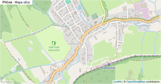 Příčná - mapa ulice