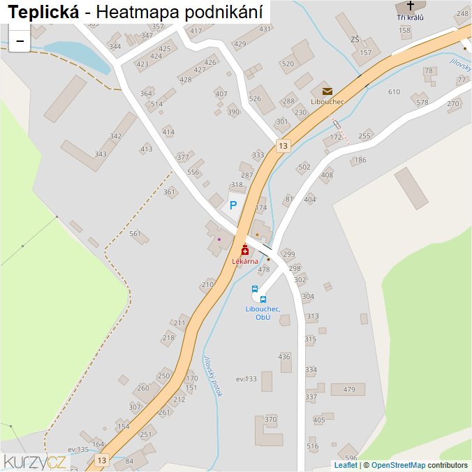 Mapa Teplická - Firmy v ulici.