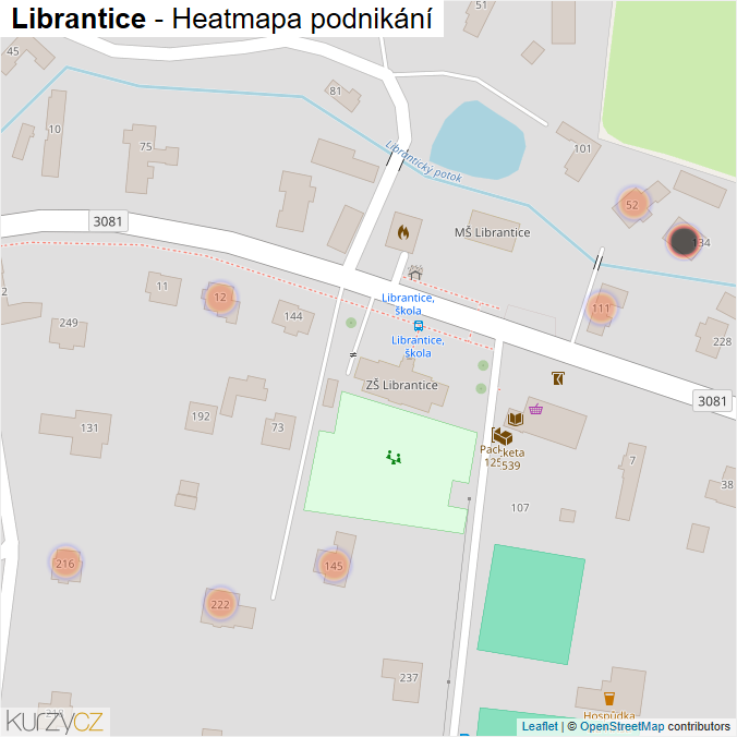Mapa Librantice - Firmy v obci.