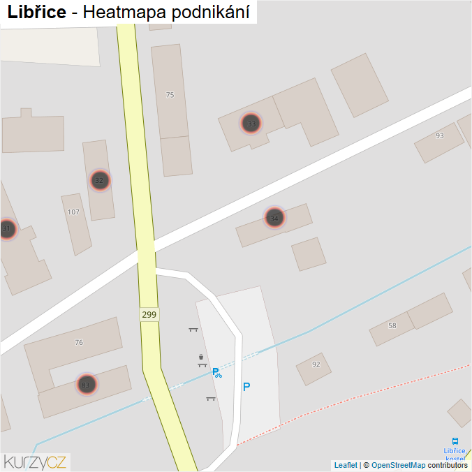 Mapa Libřice - Firmy v obci.