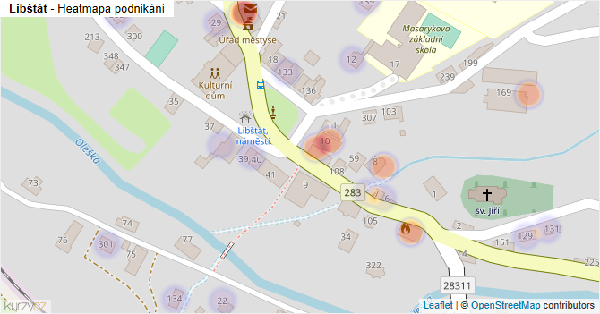 Libštát - mapa podnikání