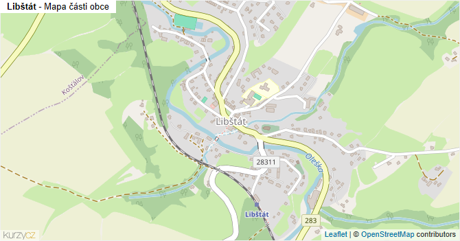 Libštát - mapa části obce