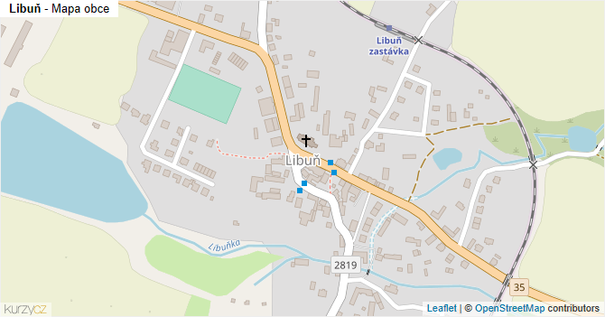 Libuň - mapa obce