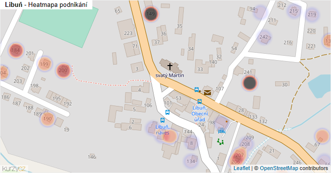 Libuň - mapa podnikání