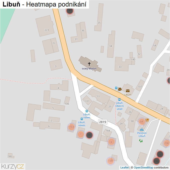 Mapa Libuň - Firmy v obci.