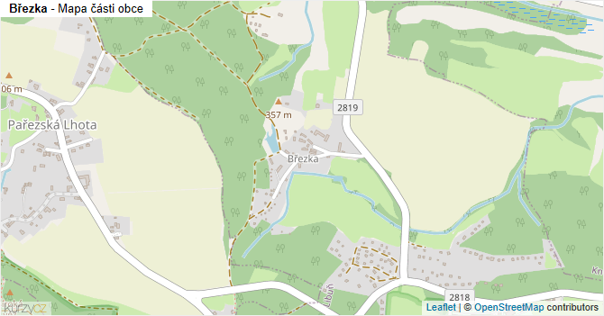 Březka - mapa části obce