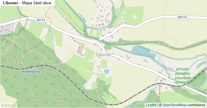 Libunec - mapa části obce