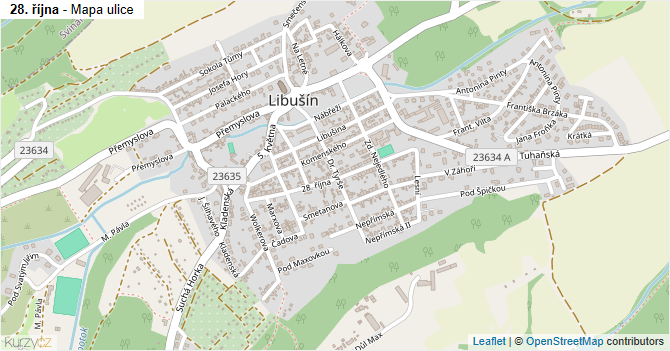 28. října - mapa ulice