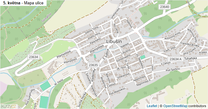 5. května - mapa ulice