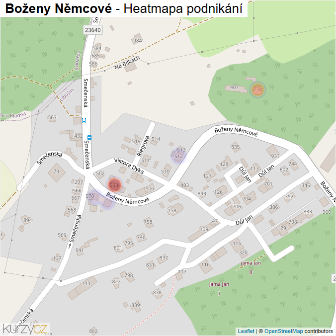 Mapa Boženy Němcové - Firmy v ulici.