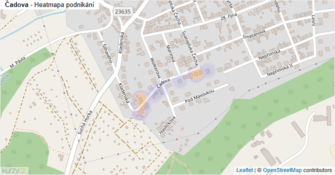 Čadova - mapa podnikání