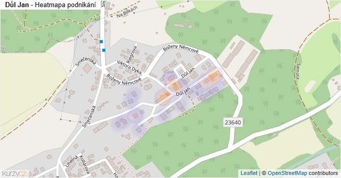Důl Jan - mapa podnikání