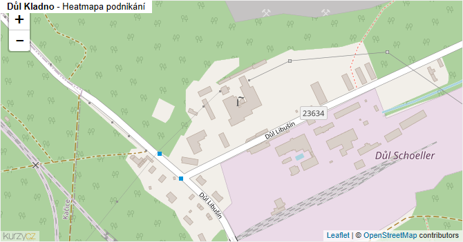 Důl Kladno - mapa podnikání