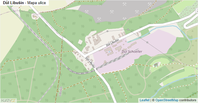 Důl Libušín - mapa ulice