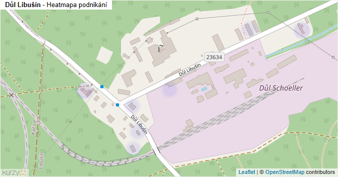 Důl Libušín - mapa podnikání