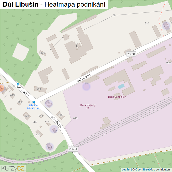 Mapa Důl Libušín - Firmy v ulici.