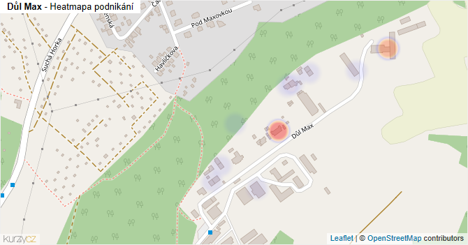 Důl Max - mapa podnikání