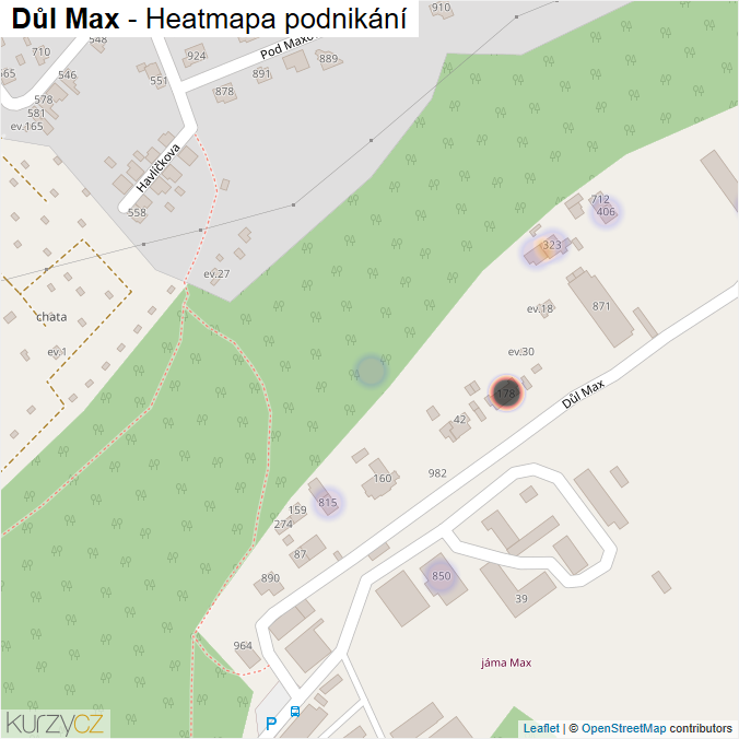 Mapa Důl Max - Firmy v ulici.