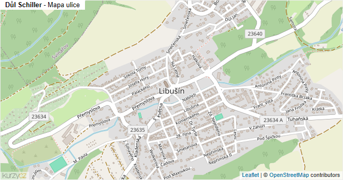 Důl Schiller - mapa ulice