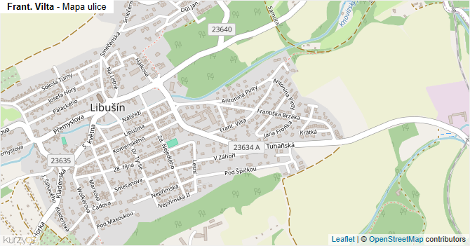 Frant. Vilta - mapa ulice