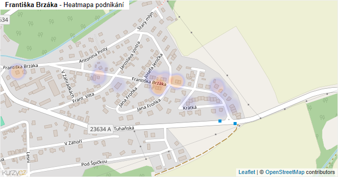 Františka Brzáka - mapa podnikání
