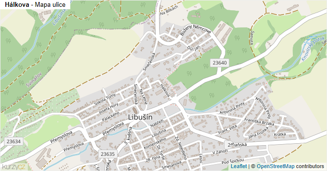 Hálkova - mapa ulice