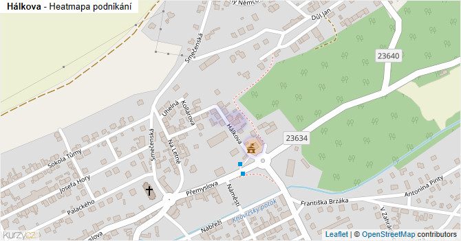 Hálkova - mapa podnikání