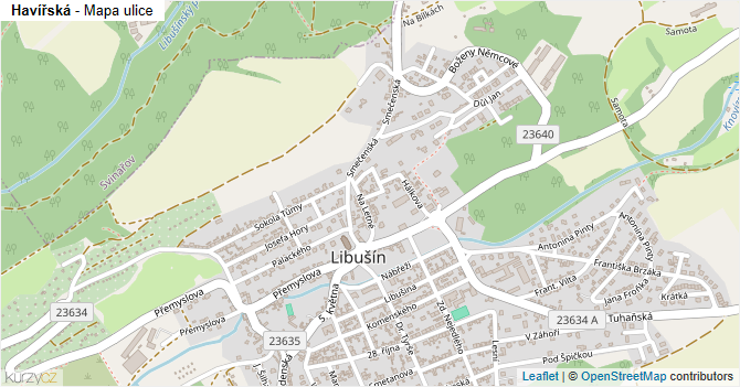 Havířská - mapa ulice