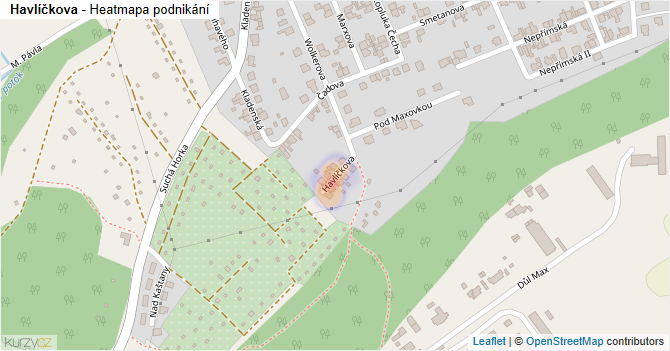 Havlíčkova - mapa podnikání