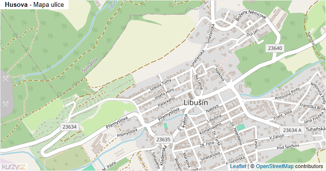 Husova - mapa ulice