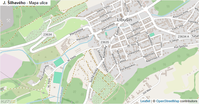 J. Šilhavého - mapa ulice