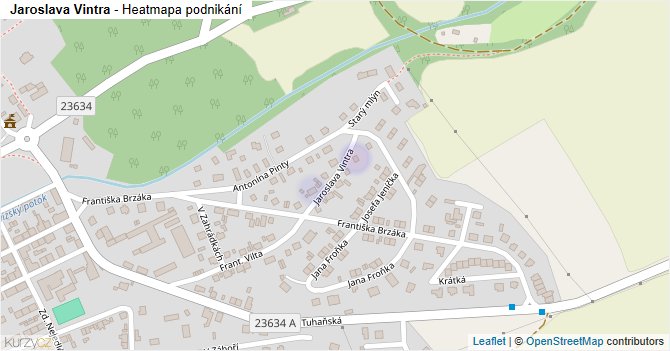 Jaroslava Vintra - mapa podnikání