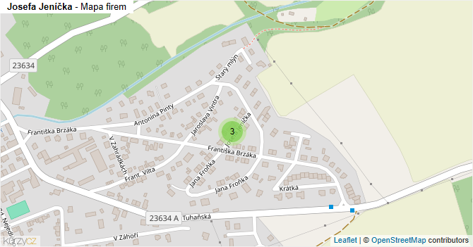 Josefa Jeníčka - mapa firem