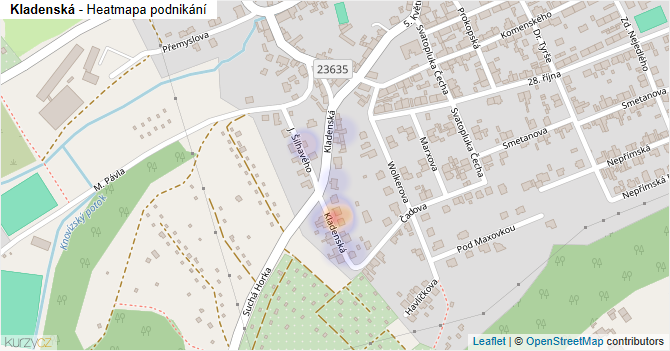 Kladenská - mapa podnikání