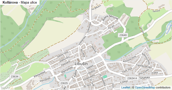 Kollárova - mapa ulice