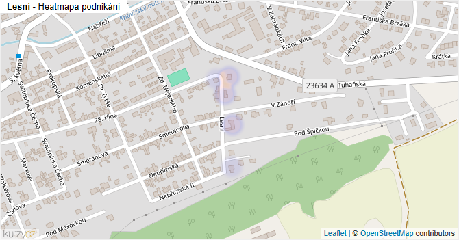 Lesní - mapa podnikání
