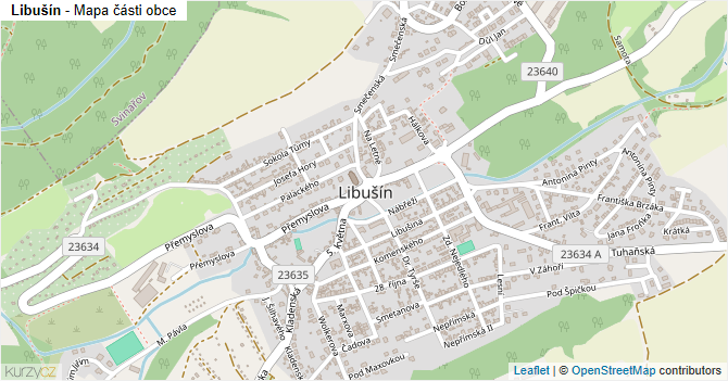 Libušín - mapa části obce