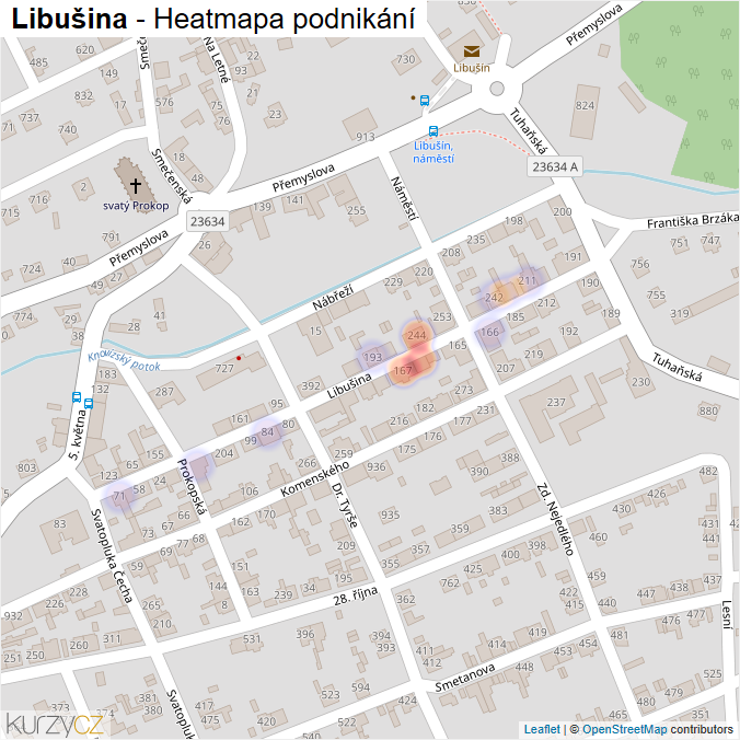 Mapa Libušina - Firmy v ulici.