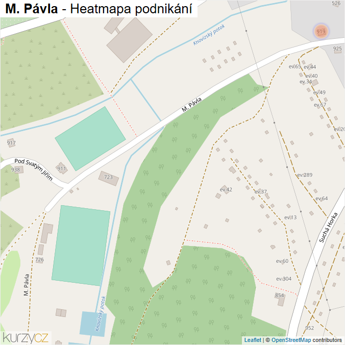 Mapa M. Pávla - Firmy v ulici.