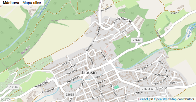 Máchova - mapa ulice