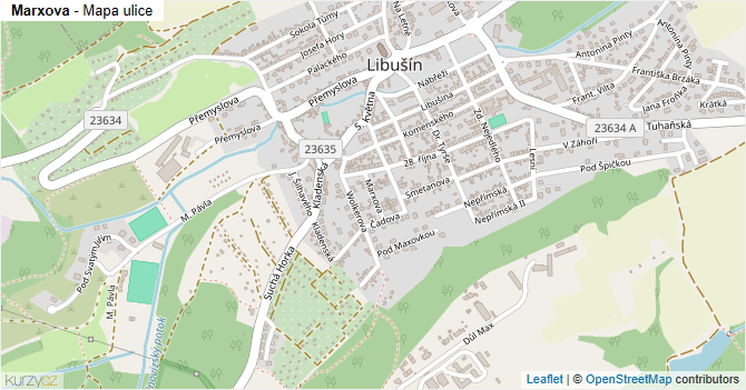 Marxova - mapa ulice
