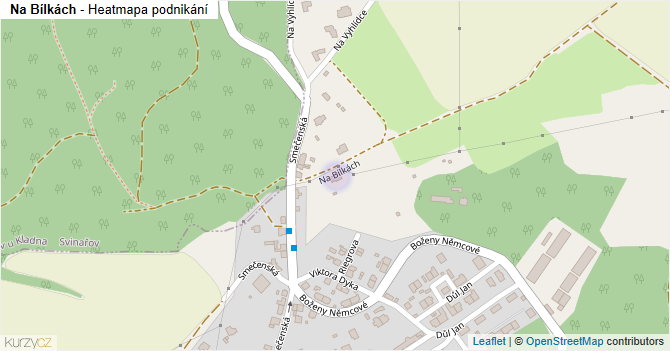 Na Bílkách - mapa podnikání