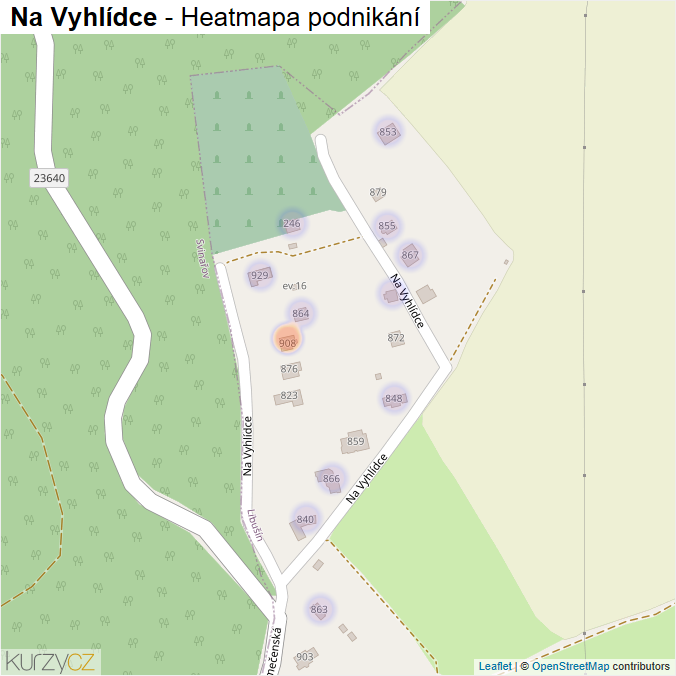 Mapa Na Vyhlídce - Firmy v ulici.