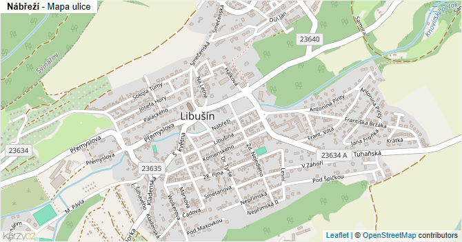 Nábřeží - mapa ulice