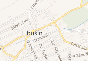 Náměstí v obci Libušín - mapa ulice