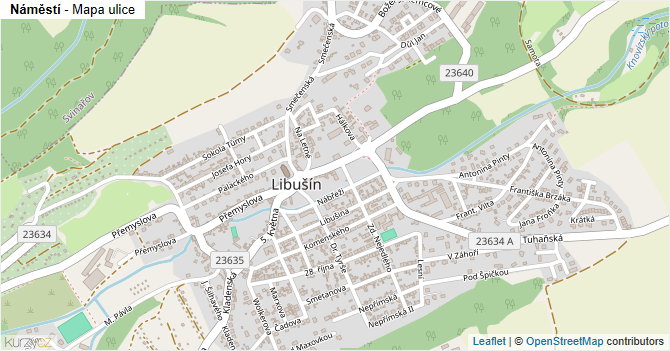 Náměstí - mapa ulice