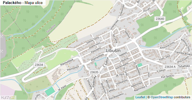 Palackého - mapa ulice